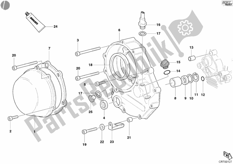 Wszystkie części do Pokrywa Sprz? G? A Ducati Sport ST4 S 996 2003